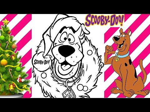 Scooby Doo Coloring Pages Christmas Time SCOOBY-DOO Kids Cartoon Coloring Book Page Retro Christmas