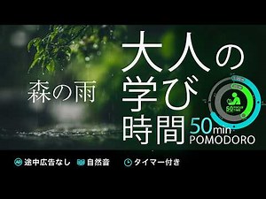 [50-Minute Pomodoro] Focus with the Sound of Rain in the Forest! A Scientifically Proven Method f...