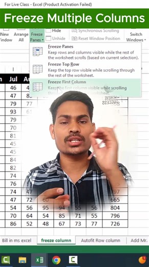 Freeze Multiple Columns in MS EXCEL | How to Freeze column in ms excel | Excel Interview Question | MS Excel hacks | | Microsoft Excel | Data entry in ms excel | #msexceltips #shorts #viral #reels | #excel #MSExcelshortcut #excelshortcutkeys #deepakyadavsir #DataEntry | Deepak Yadav Sir