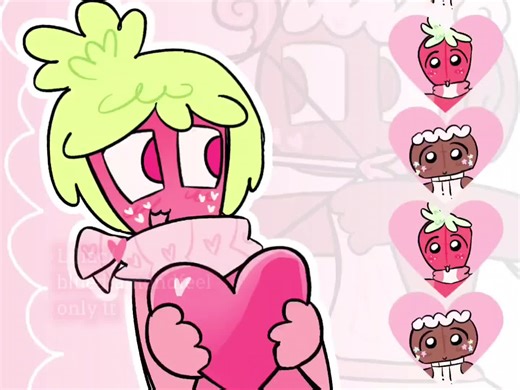 Happy valentines 😳❤️‍🩹 Ilovbveee chocolate but I can't eat it cause then I'll get fat but it's soooogoodd Cupid Cosmo is actually so smart woooaha my bed is gone had a fruitcake duo runwith my awesome @Vayd bro her alt #dandysworld#fruitcake#animation#valentine#fyp