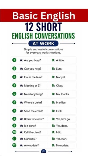 12 Short English Conversations at Work Easy Daily Speaking Practice
