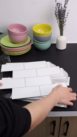 STICKGOO 10-Sheet Peel and Stick Subway Tile, Stick on Tiles Backsplash for Kitchen & Bathroom in White (Thicker Design)