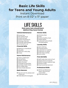 Life Skills for Teens Checklist, Essential Skills for Teens, Practical Skills for Teens, Core Skills for Teens, Life Prep for Teens - Etsy