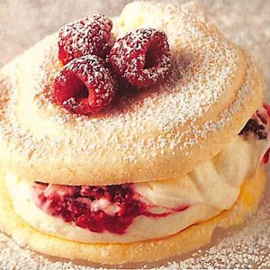 Raspberry and orange meringues