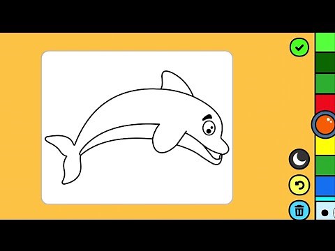 Cute Dolphin Coloring Page for Kids | Fun Sea Animal Drawing