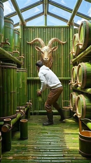 Giant Bamboo GOAT House: Architecture at its Peak! 🐐🎋