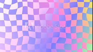 Abstract checker background. holographic, iridescent design looped animation. chessboard foil grid, geometrical shapes, Checkerboard wavy pattern. live wallpaper, motion graphics stock video