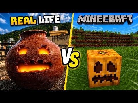 I Made a Minecraft Pumpkin in REAL LIFE 🎃🔥 | Minecraft vs Real Life