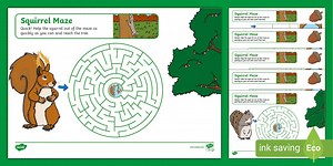 Squirrel Maze Activity Worksheets