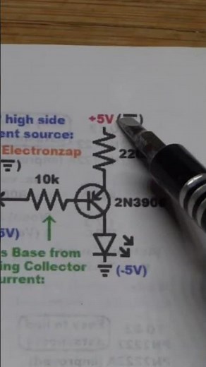 Negative Voltage Option PNP BJT Current Source 2N3906 #transistor #voltage #led