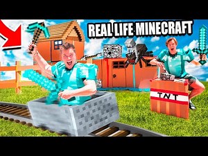 Real Life MINECRAFT Safe House BOX FORT! Base Defence, Traps TNT & More!