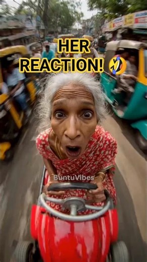 OMG! Why is This Indian Grandma Driving a Toy Car in Heavy Traffic? 😳 #shorts #funny #viral