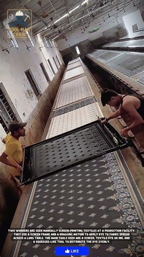 Manual Textile Screen Printing Process: The Art Behind Fabric Production #toolmancrew #workers