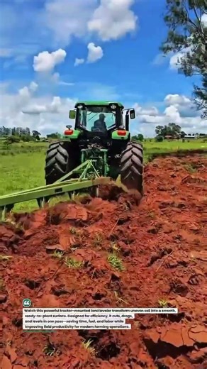 Heavy-Duty Tractor Land Leveler in Action 🚜🔥 #FarmingTech #TractorPower #LandPrep