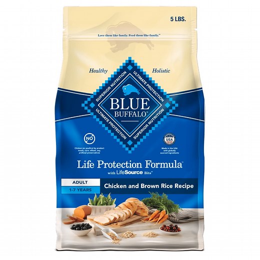 Blue Buffalo Life Protection Formula Adult Dry Dog Food, Chicken & Brown Rice, 5 lbs.