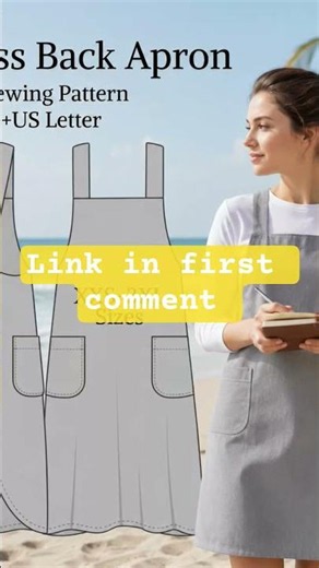 Cross back apron #sewingpattern #apron