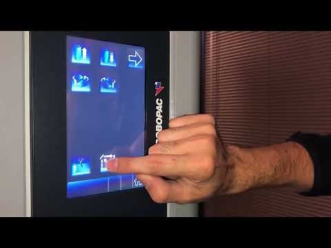 How to operate the Robopac Rotoplat semi-automatic stretch wrapper control panel