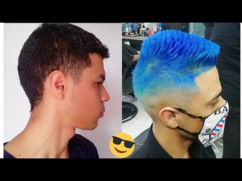 Como pintar el cabello de azul para hombre