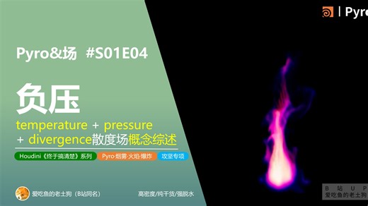【Pyro攻坚专项S01】E04：【temperature场】 【pressure场】 【divergence散度场】三场概念综述