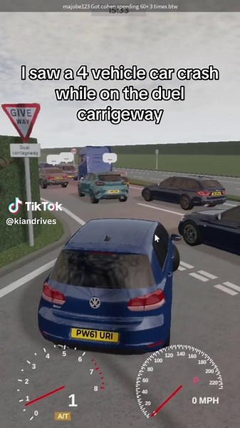 Witness a Four Vehicle Car Crash on the Dual Carriageway