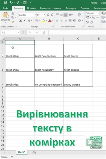#інформатика #ексель #excel #вирівнювання в комірках #вирівнювання