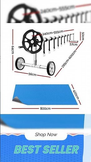Aqua Buddy Pool Cover 600 Micron Solar Heat Blanket LDPE 8x4.2m w/ 5.55m Roller