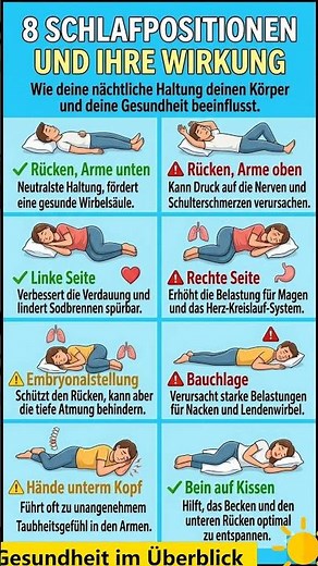 Wie du schläfst, verändert ALLES! (8 Schlafpositionen) 😴#shorts#news#FürDich