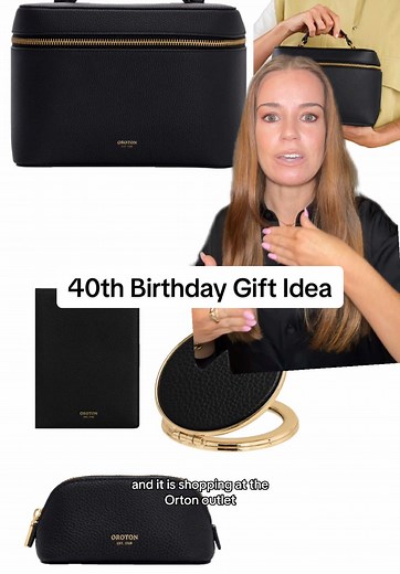 Sharing a recent 40th gift I curated for one of my best friends 🖤 Her parents are taking her on a family getaway for her birthday, so I used that as a starting point, focusing on items she could use while travelling, but that would also elevate her everyday. I found some beautiful, timeless leather pieces from the @OROTON outlet (honestly, the vanity case alone is such a special gift), but I added a few extras because she’s one of the greats. Milestone birthdays can feel overwhelming to shop fo