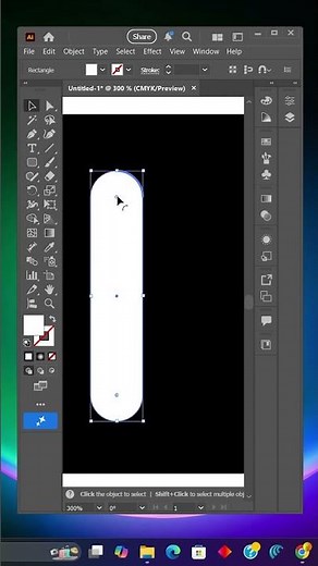 ⏹️ Stop Button Icon Design in Adobe Illustrator | Graphic Design Shorts #graphicstyle #darkicons