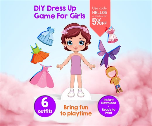 Printable Paper Dolls Dress up Set – DIY Kids Craft Activity (instant Download) - Etsy