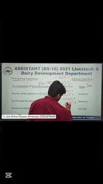 Assistant (Bs-16) 2021 Live Stock &Dairy Development Department Paper Solved| FPSC PPSC ASF AJKPSC