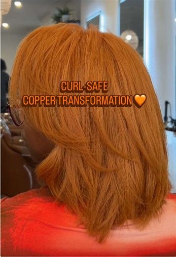 Curl-friendly root retouch golden copper transformation ✨ Even when my clients wear their hair straight, I still colour with their curl pattern in mind. Accepting colour clients who care about hair integrity first 🤍 #curlyhairsalon #curlycolour #copperhair @The Curl Lounge