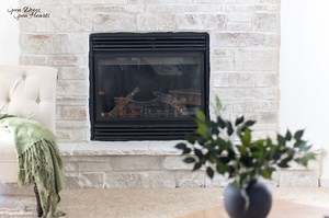 Limewash Paint Stone: DIY Beautiful Aged Fireplace Makeover - Open Doors Open Hearts
