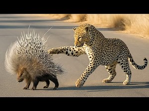 Porcupine 🦔 vs Leopard 🐆 – Fang vs Quill | Real Wild Battle Documentary 4K | Epic Animal Clash