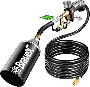 Propane torch Weed torch - Propane Torch Weed Burner with push button, High Output for garden, Ice Snow Roofing, Melting, Lighting Campfires etc