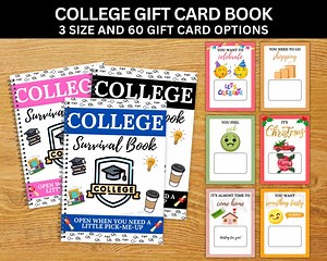 Printable College Gift Card Book, College Survival Book Gift for College Students, College Care Package Kit, High School Graduation Gift - Etsy