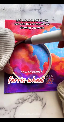 5.9K views · 21 reactions | Create your own ferris wheel masterpiece! ✨ #howtodraw #artvideos #easytutorial | Newmoonprincess | Facebook