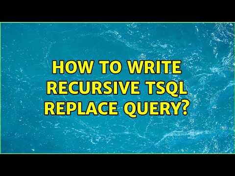 How to write recursive TSQL replace query?