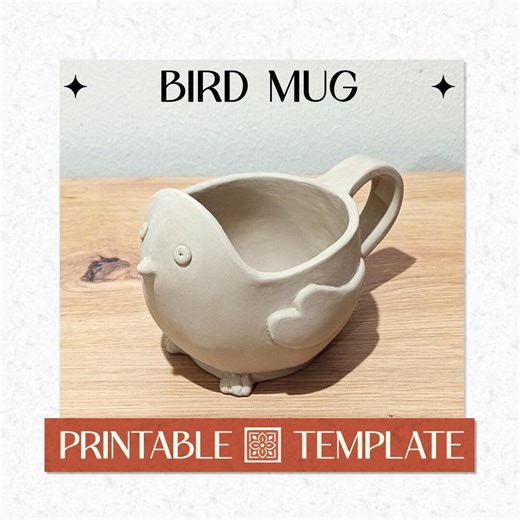 Bird Mug Slab Template PDF Pattern   Instructions, DIY Printable A4 & US Letter Digital Download - Etsy