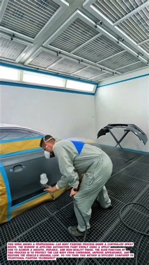 Professional Car Body Painting Process Inside a Spray Booth | Precision Automotive Finish.