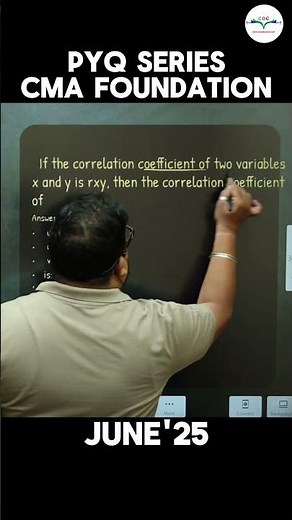 ✅ CMA Foundation Statistics PYQ | Correlation Coefficient Trick #cma #coceducation #pyq #shorts