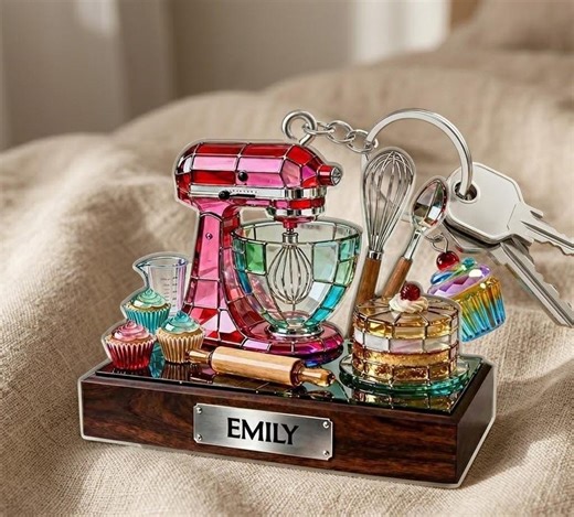 Personalized Baking Mixer Keychain, 2D Flat Acrylic Keychain, Custom Name Baker Keyring, Baking Lover Gift, Kitchen Mixer Keychain - Etsy