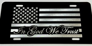 In God We Trust US Flag Black License Plate Patriotic Car Tag Diamond Etched on Aluminum Metal Weatherproof & Rustproof - Etsy