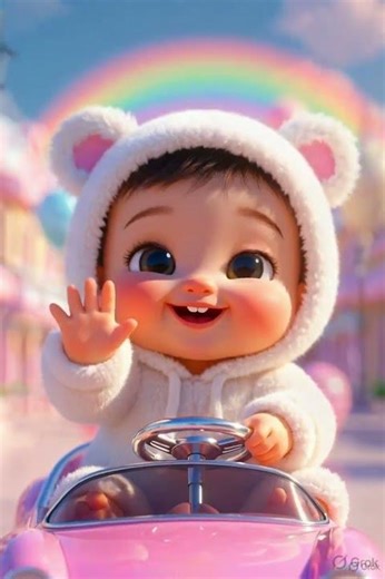 Vroom Vroom Baby 😍 Rainbow Car Dance Magic 🌈✨#Shorts#ViralShorts#Trending#CuteBaby