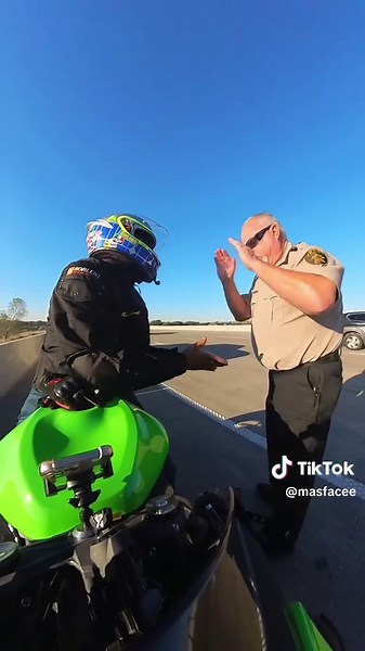 Cop Confronts Biker for Speeding on Highway