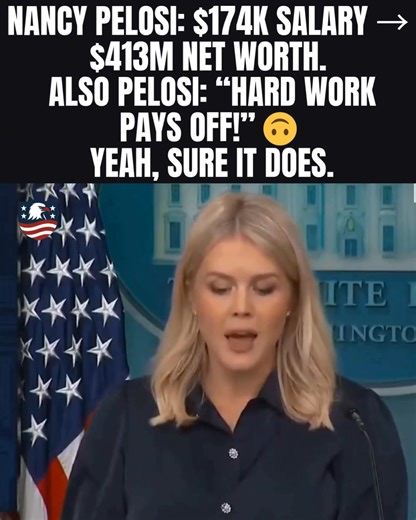 Nancy Pelosi: $174K salary → $413M net worth. | Officially American