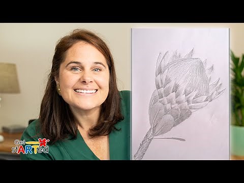 KING PROTEA DRAWING: How to Draw a King Protea Flower Step-by-Step Sketching Tutorial | Get StARTed