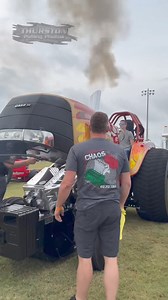 Chance McGrath firing up the “Last Chance II” Pro Stock Tractor at the Lions Super Pull of the South in Chapel Hill, TN! #ProStock #TractorPulling #Horsepower #CaseIH #Turbocharged #Diesel #Motorsport | Thurston Pulling Photos