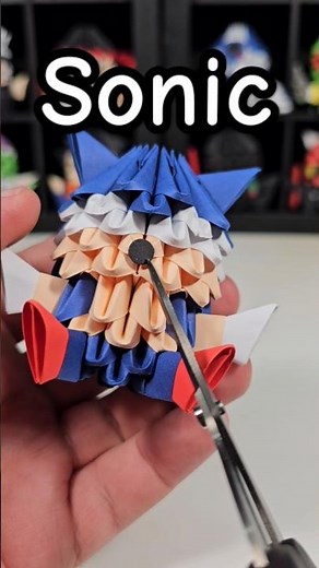 3D Origami Sonic The Hedgehog handmade paper figure #3dorigami