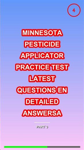 Minnesota Pesticide Applicator Practice Test Lates